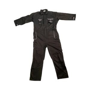 Men Black Coverall Boilersuit Construction Industrial Work Wear Jumpsuit NEW 3XL